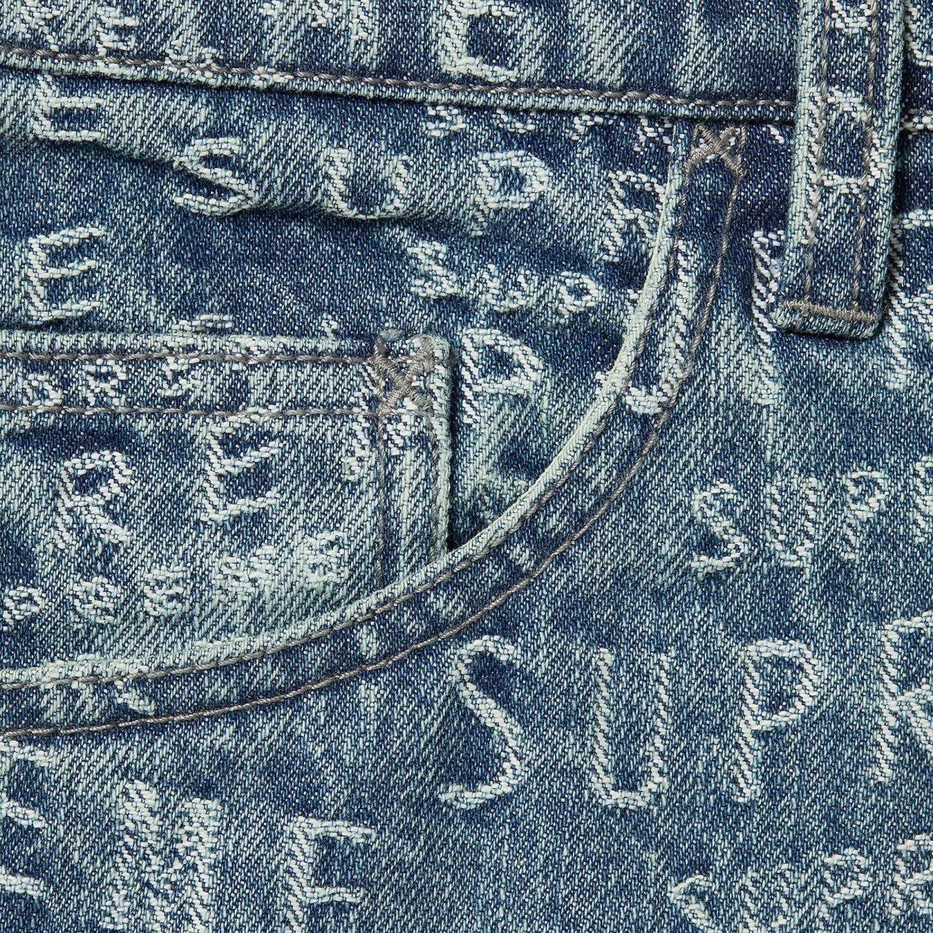 Warp Jacquard Logos Denim Painter Short view 7